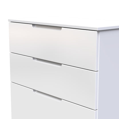 Milan Tall Chest of Drawers White 4 Drawers 108cm
