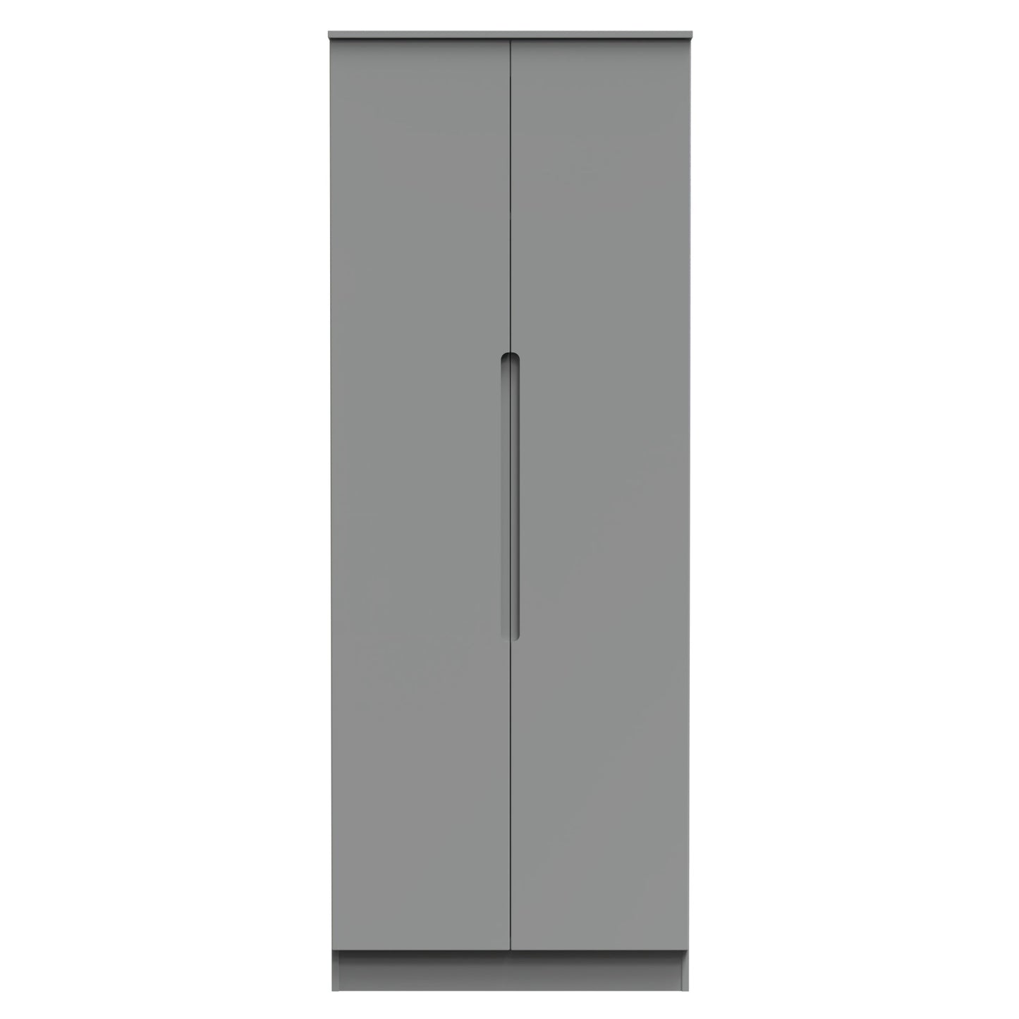 Milan Tall Wardrobe Grey 1 Shelf 196cm