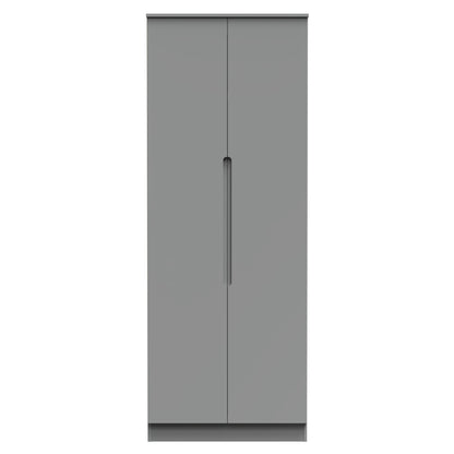 Milan Tall Wardrobe Grey 1 Shelf 196cm