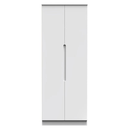 Milan Tall Wardrobe White 1 Shelf 196cm