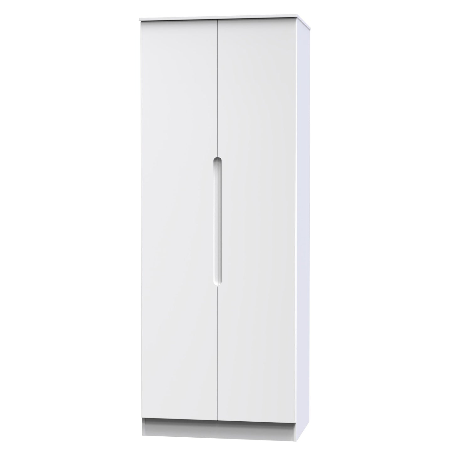 Milan Tall Wardrobe White 1 Shelf 196cm