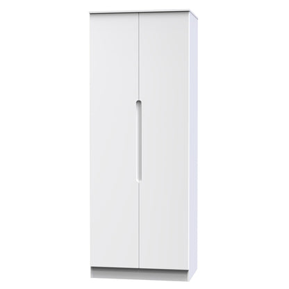 Milan Tall Wardrobe White 1 Shelf 196cm