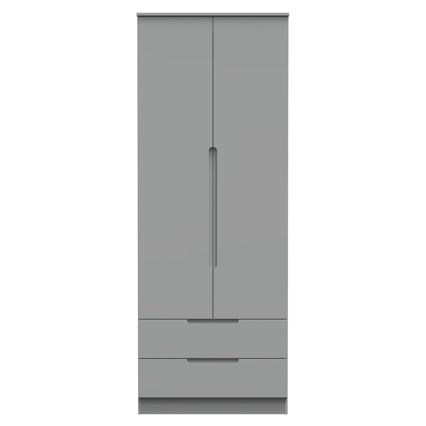 Milan Tall Wardrobe Grey 2 Drawers 196cm