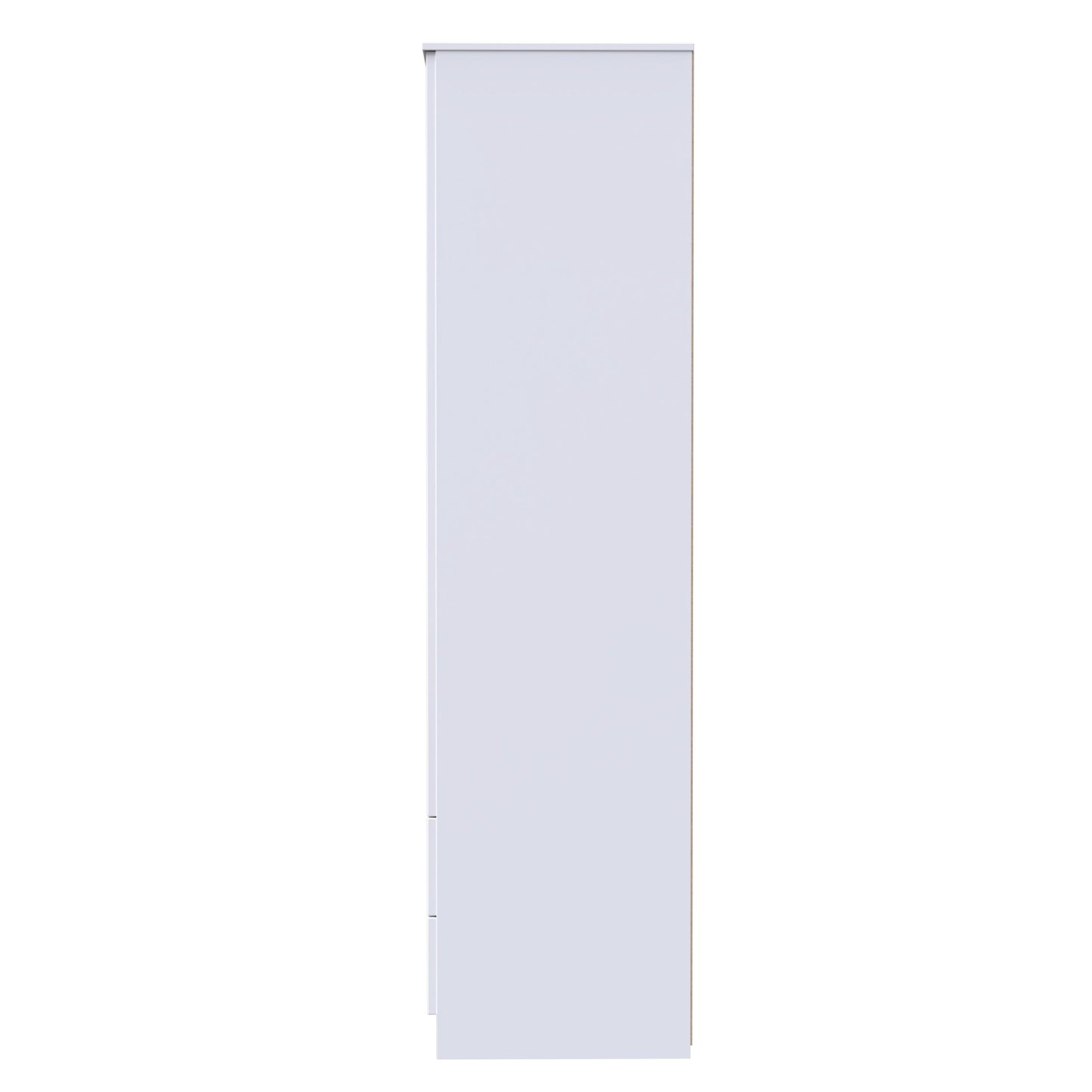 Milan Tall Wardrobe White 2 Drawers 196cm