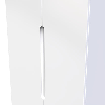 Milan Tall Wardrobe White 2 Drawers 196cm