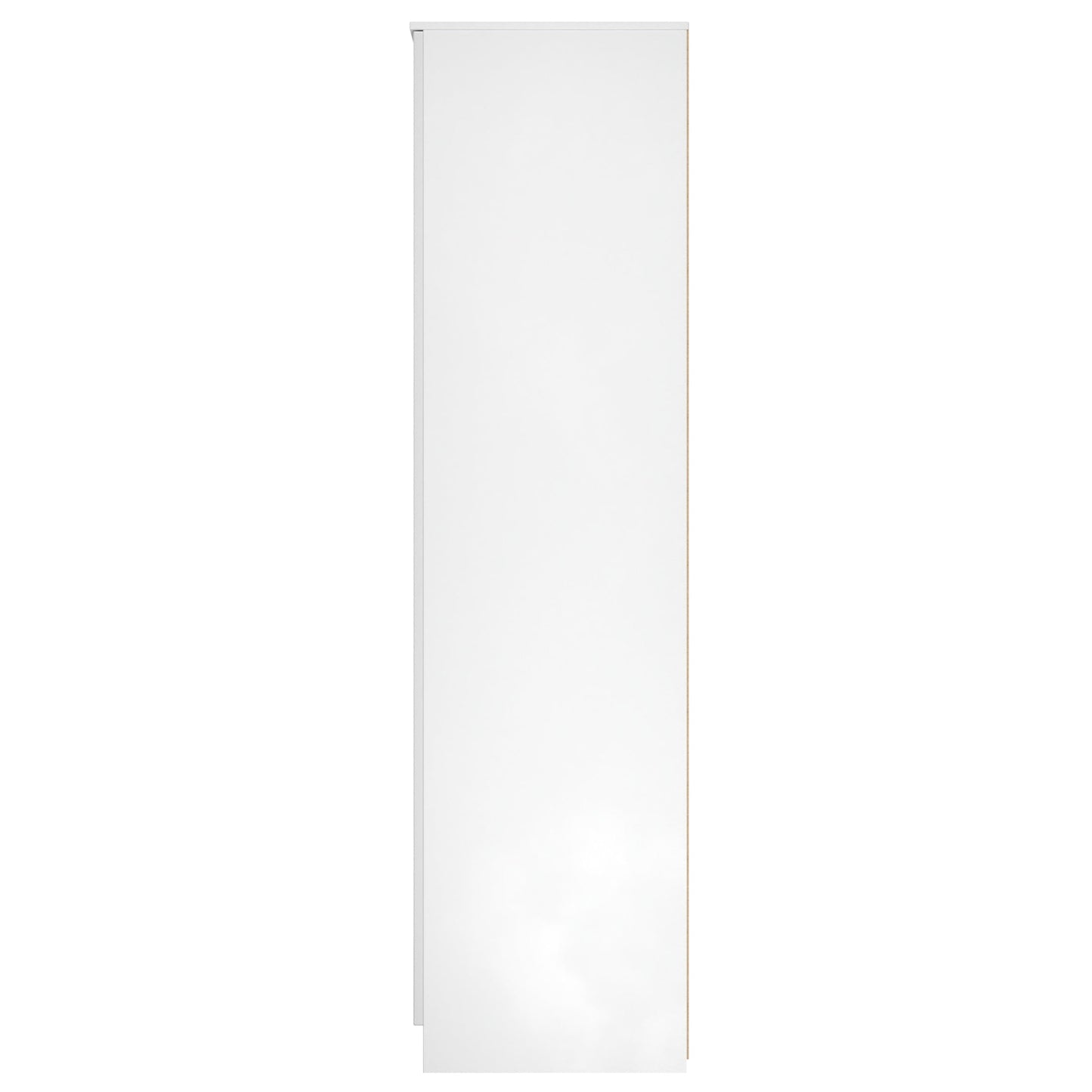 Milan Tall Mirror Wardrobe White 1 Shelf 2 Drawers 196cm