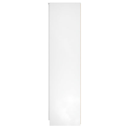 Milan Tall Mirror Wardrobe White 1 Shelf 2 Drawers 196cm