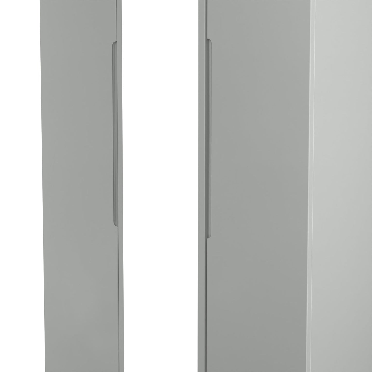 Milan Tall Mirror Wardrobe Grey 2 Shelves 196cm