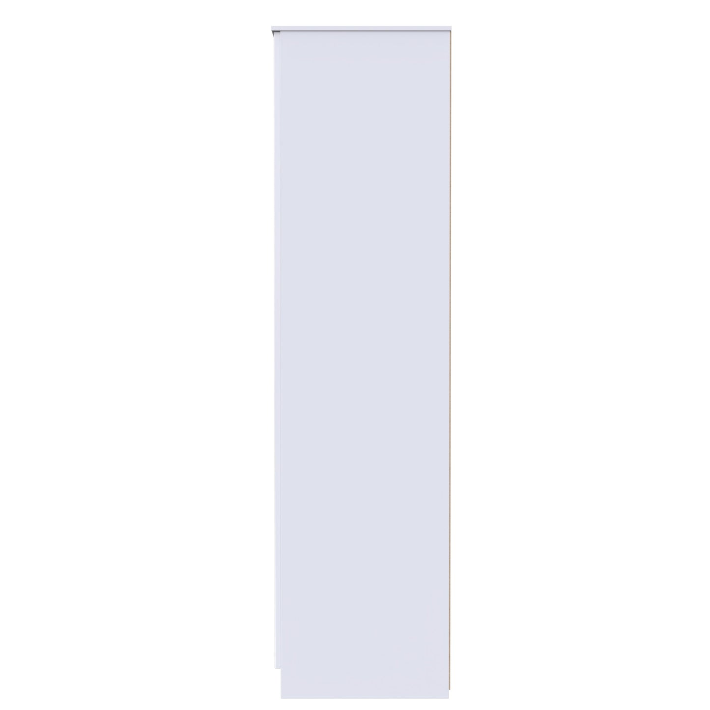 Milan Tall Mirror Wardrobe White 2 Shelves 196cm