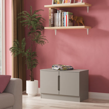 Milan TV Unit Grey 2 Doors 74cm