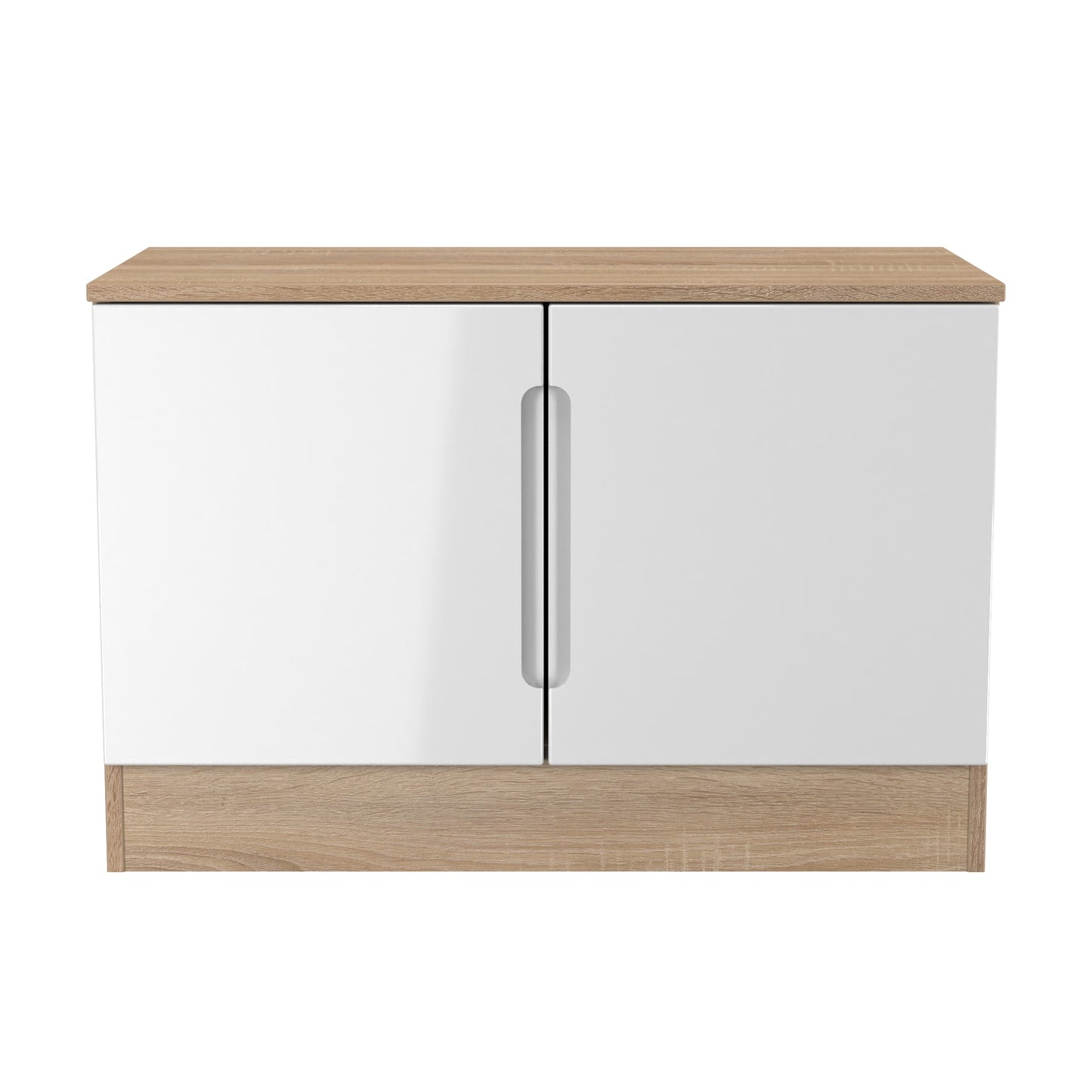 Milan TV Unit White & Oak 2 Doors 74cm