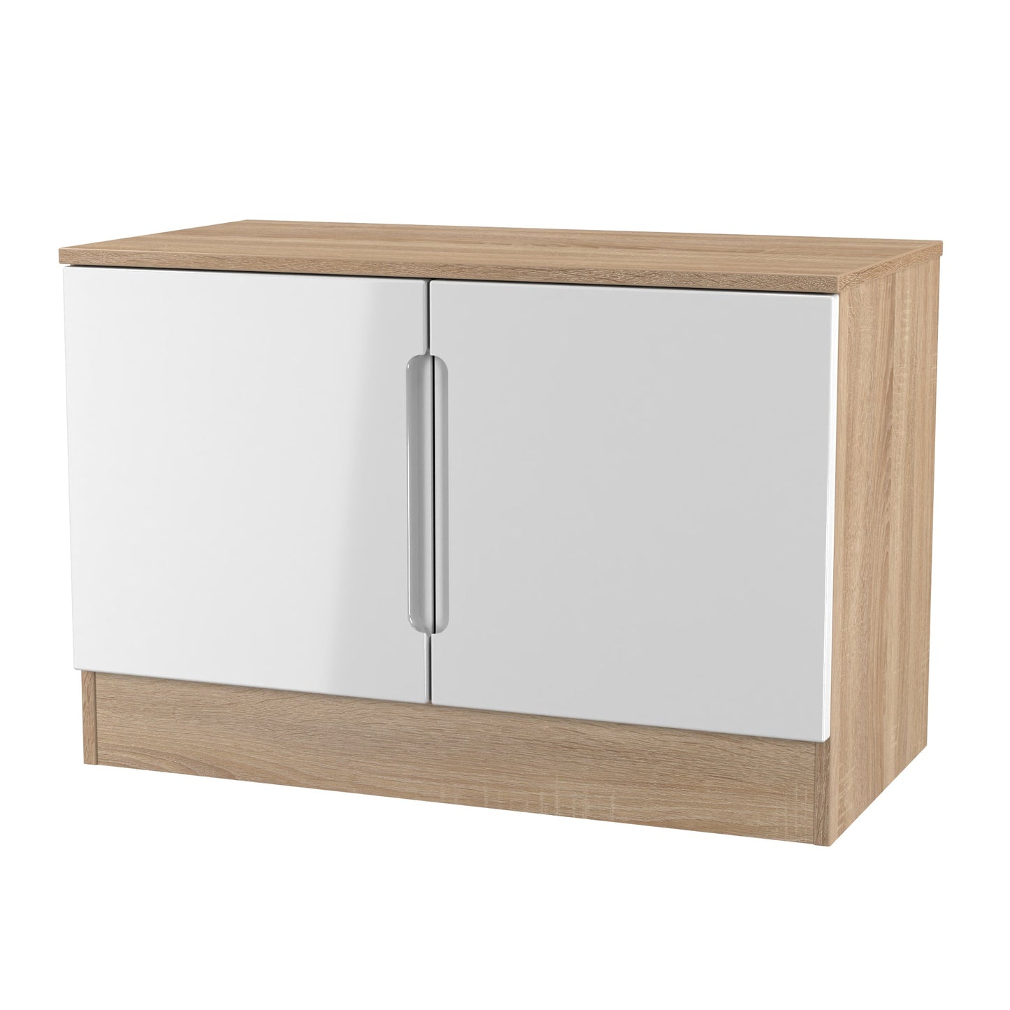 Milan TV Unit White & Oak 2 Doors 74cm
