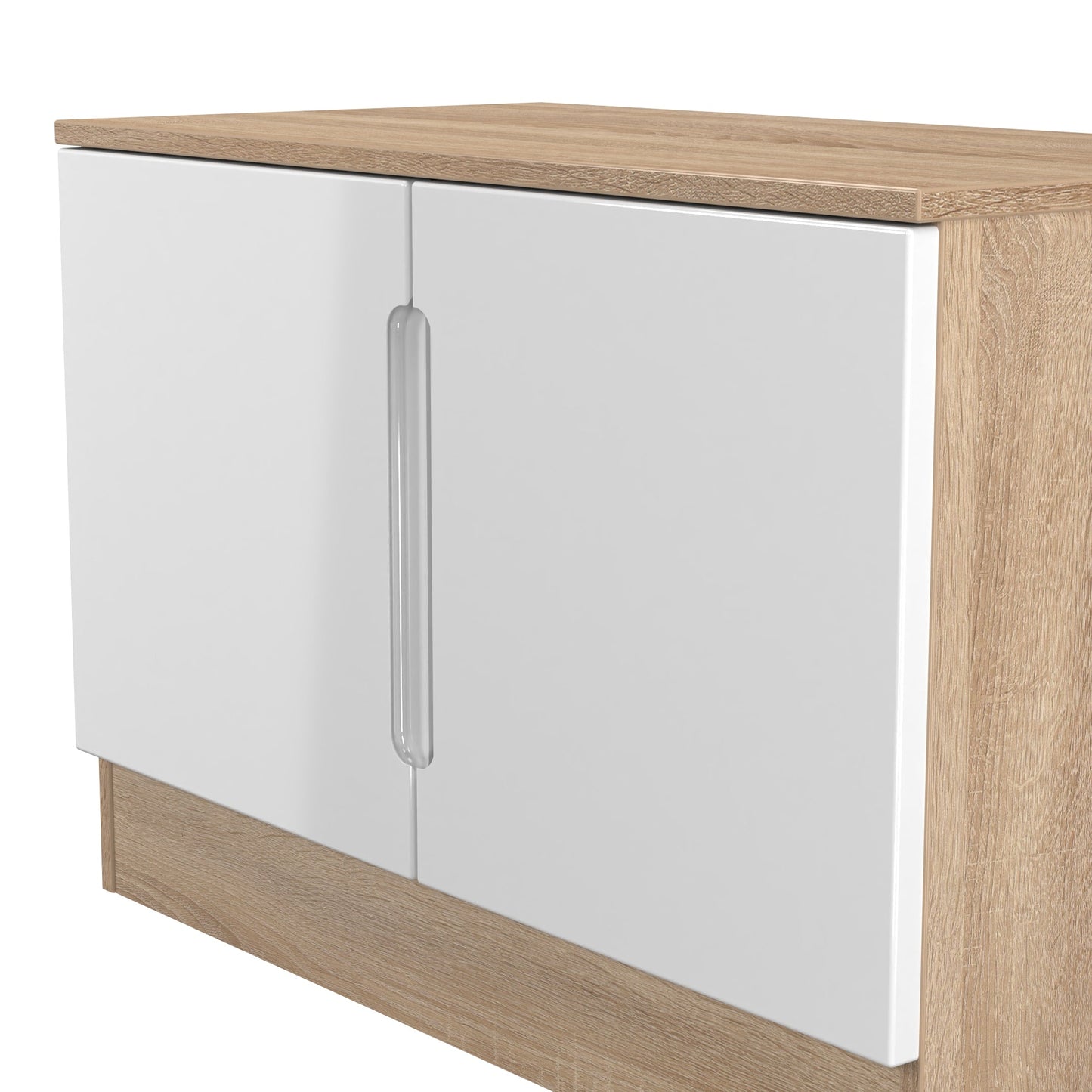 Milan TV Unit White & Oak 2 Doors 74cm