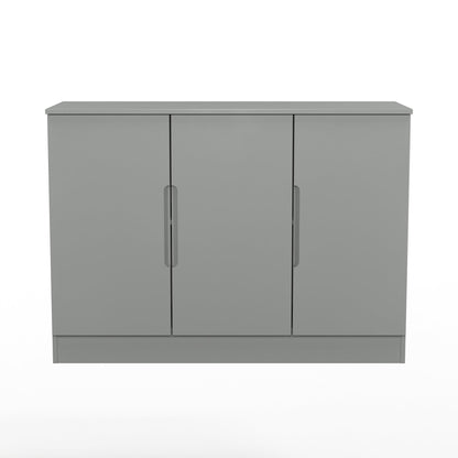 Milan Large Sideboard Grey 3 Doors 2 Shelves 110cm
