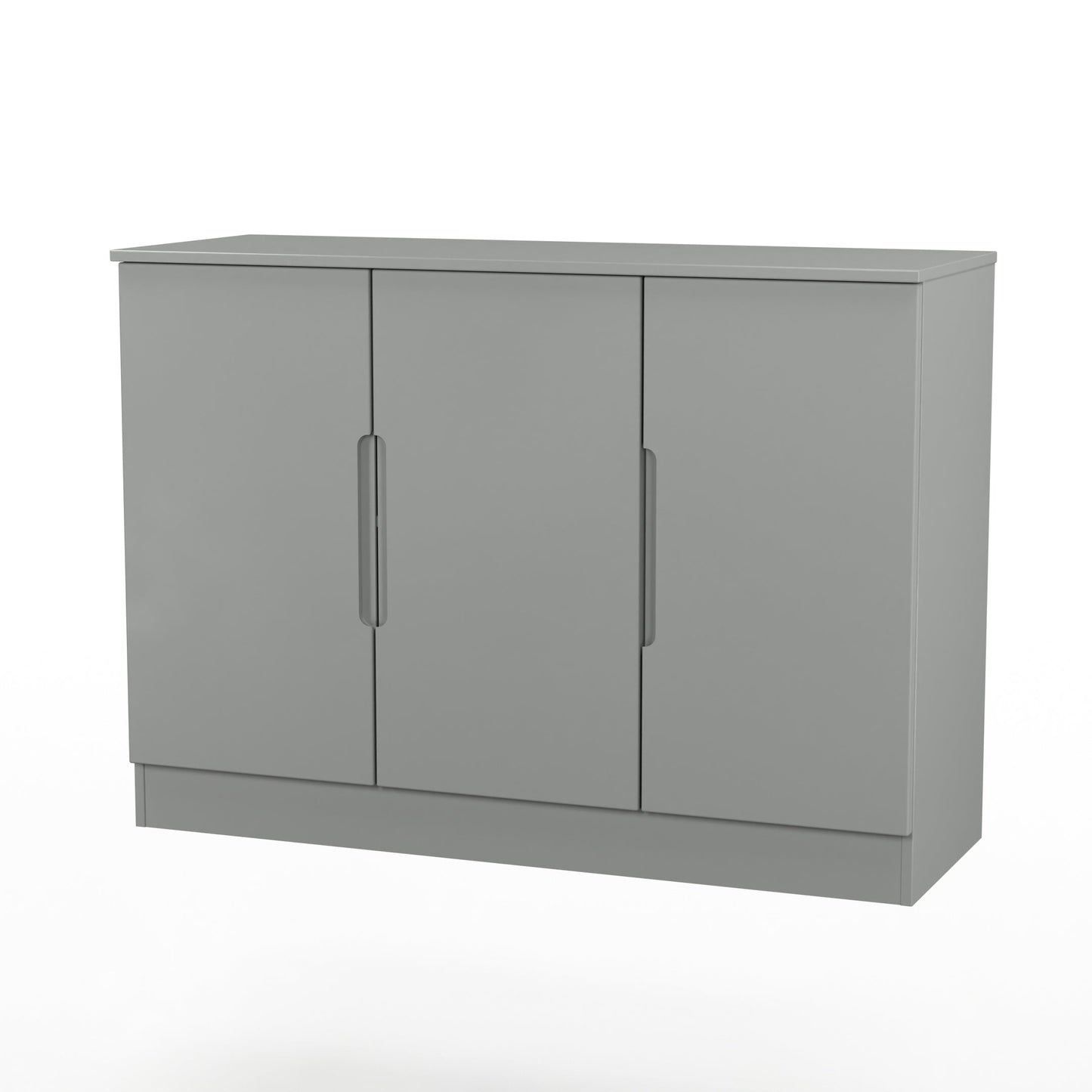 Milan Large Sideboard Grey 3 Doors 2 Shelves 110cm