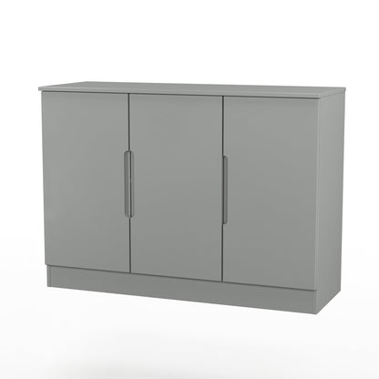 Milan Large Sideboard Grey 3 Doors 2 Shelves 110cm