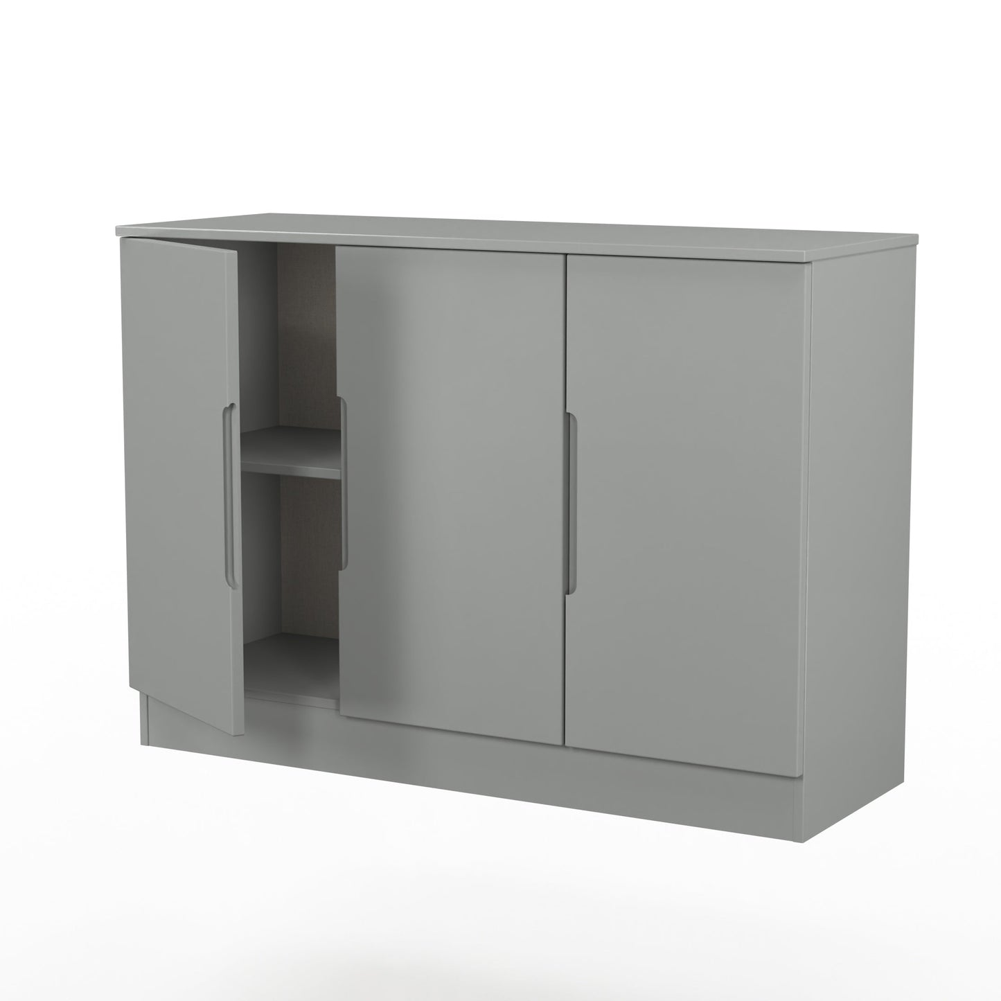 Milan Large Sideboard Grey 3 Doors 2 Shelves 110cm
