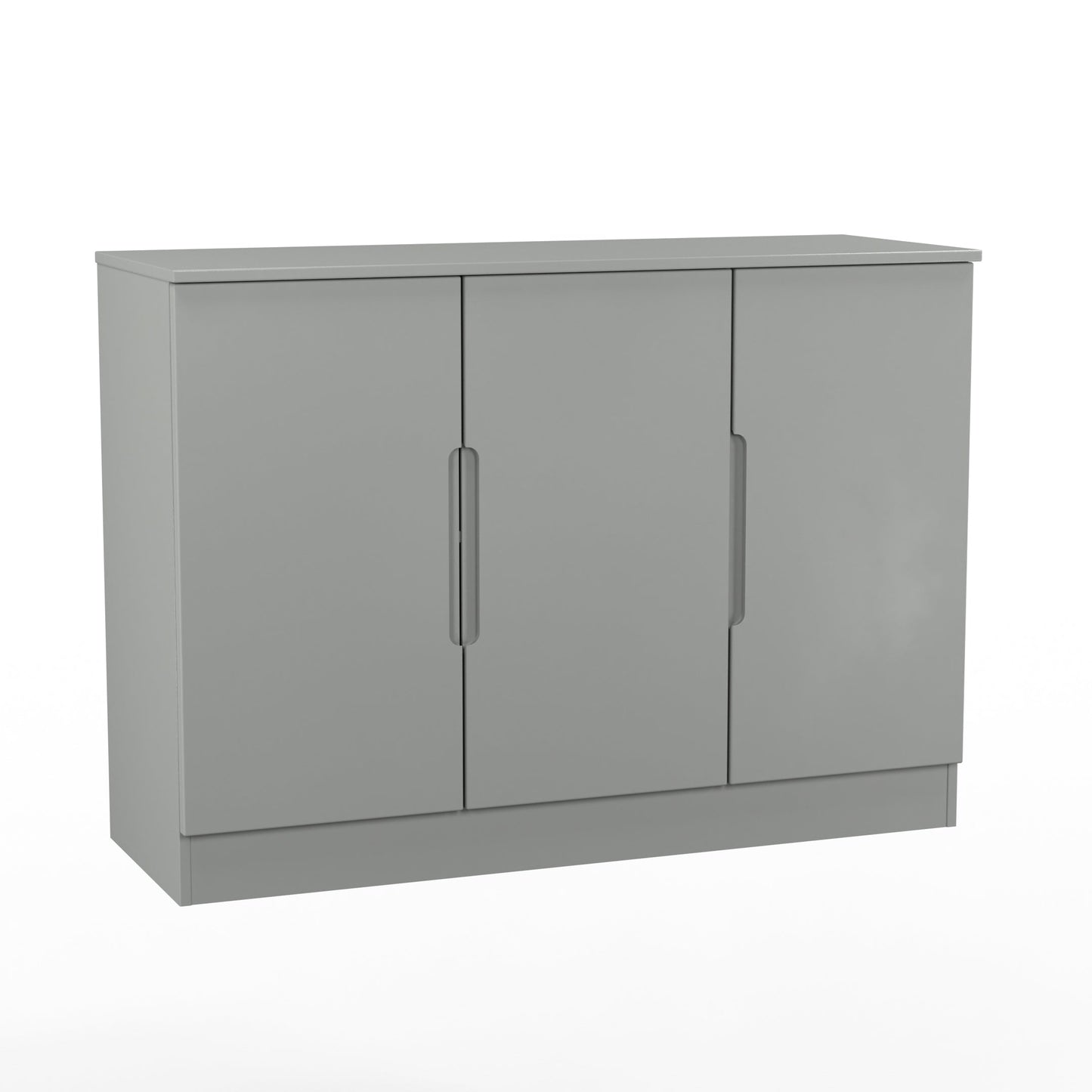 Milan Large Sideboard Grey 3 Doors 2 Shelves 110cm