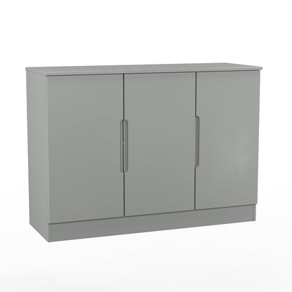 Milan Large Sideboard Grey 3 Doors 2 Shelves 110cm