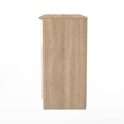 Milan Large Sideboard White & Oak 3 Doors 2 Shelves 110cm