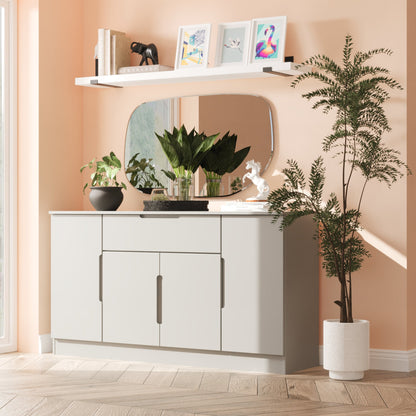 Milan Large Sideboard Grey 4 Doors 2 Shelves 1 Drawer 144cm