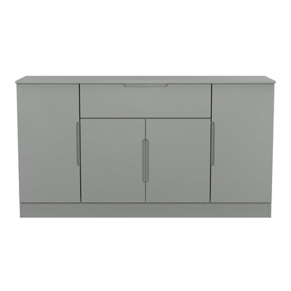 Milan Large Sideboard Grey 4 Doors 2 Shelves 1 Drawer 144cm