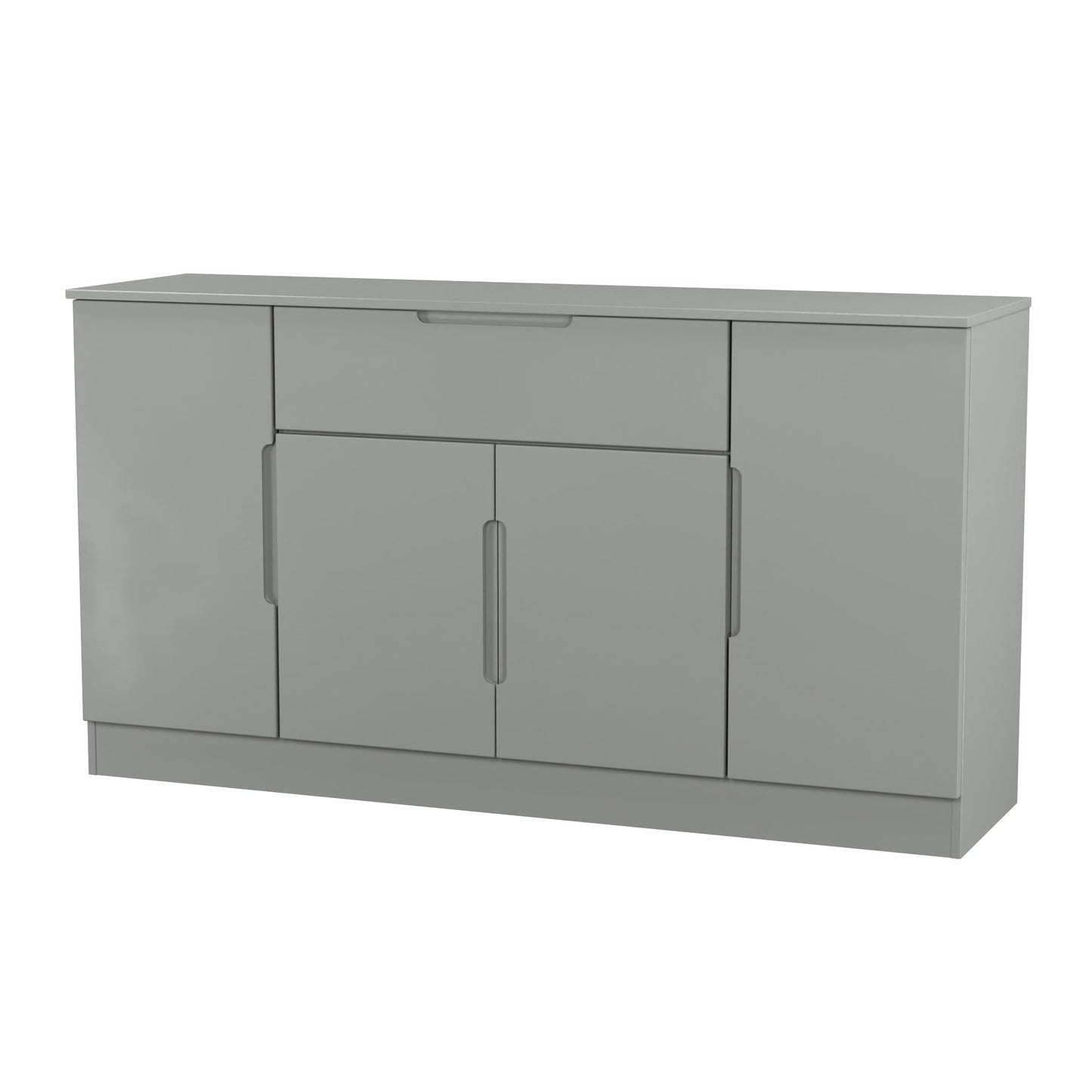 Milan Large Sideboard Grey 4 Doors 2 Shelves 1 Drawer 144cm