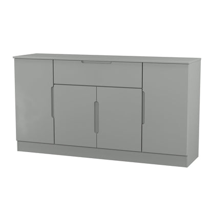 Milan Large Sideboard Grey 4 Doors 2 Shelves 1 Drawer 144cm