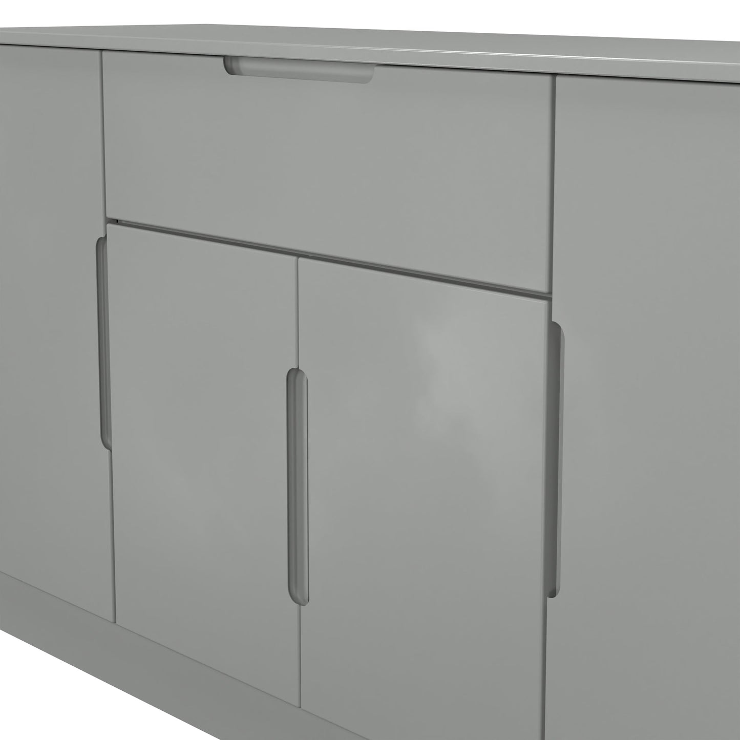 Milan Large Sideboard Grey 4 Doors 2 Shelves 1 Drawer 144cm