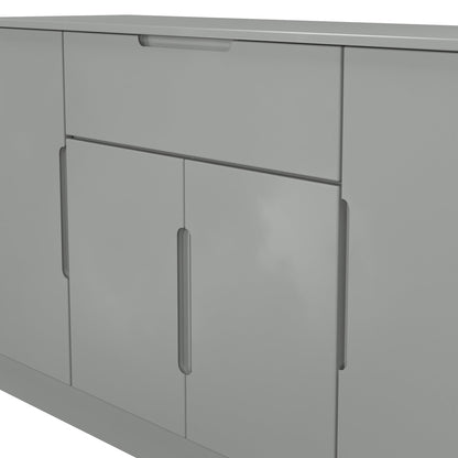Milan Large Sideboard Grey 4 Doors 2 Shelves 1 Drawer 144cm