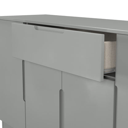 Milan Large Sideboard Grey 4 Doors 2 Shelves 1 Drawer 144cm