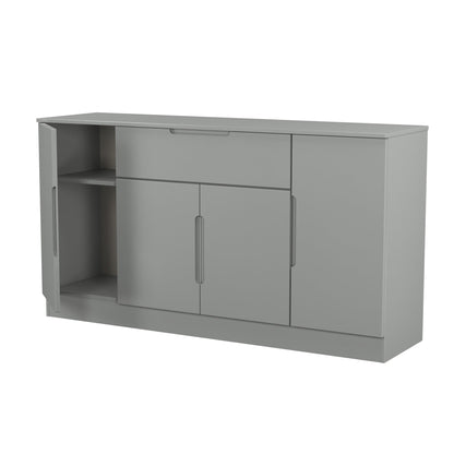 Milan Large Sideboard Grey 4 Doors 2 Shelves 1 Drawer 144cm