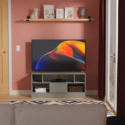 Milan TV Unit Grey 5 Shelves 1 Drawer 110cm