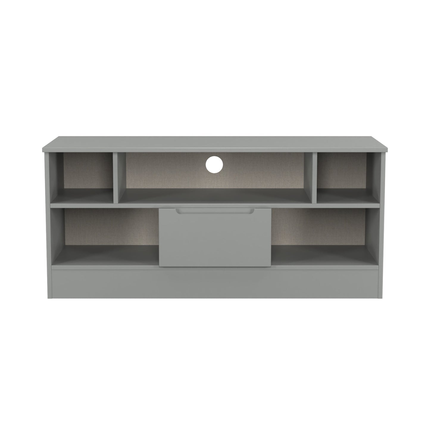 Milan TV Unit Grey 5 Shelves 1 Drawer 110cm