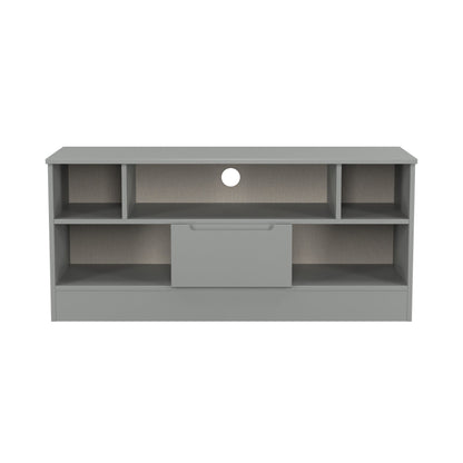 Milan TV Unit Grey 5 Shelves 1 Drawer 110cm
