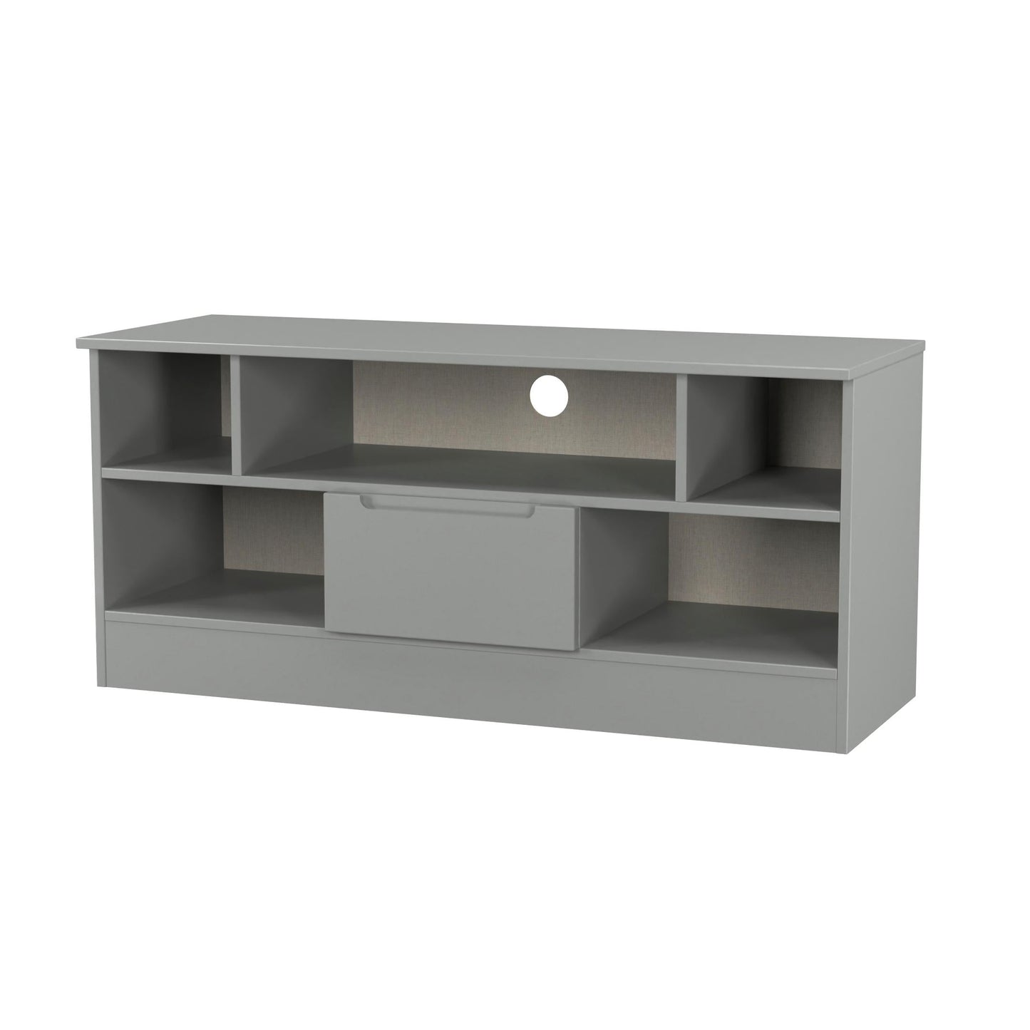 Milan TV Unit Grey 5 Shelves 1 Drawer 110cm