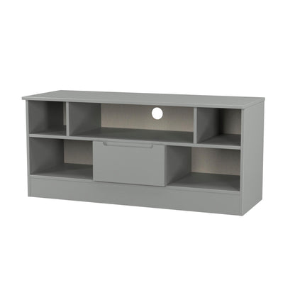 Milan TV Unit Grey 5 Shelves 1 Drawer 110cm