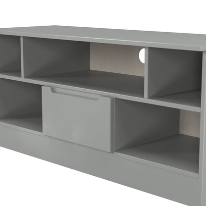 Milan TV Unit Grey 5 Shelves 1 Drawer 110cm