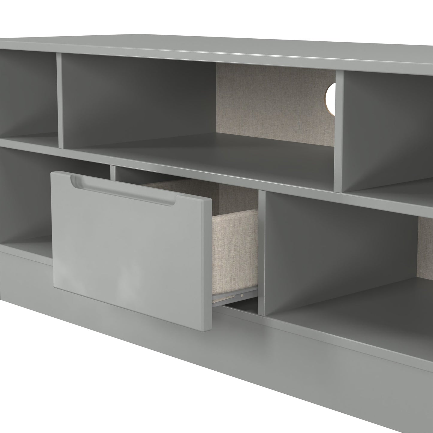 Milan TV Unit Grey 5 Shelves 1 Drawer 110cm