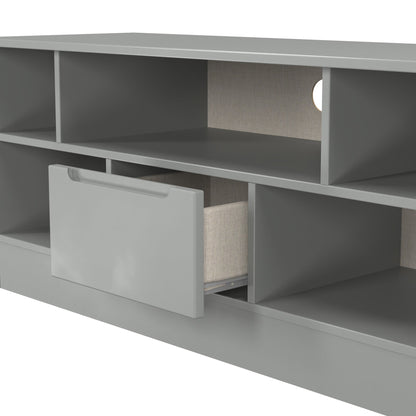 Milan TV Unit Grey 5 Shelves 1 Drawer 110cm