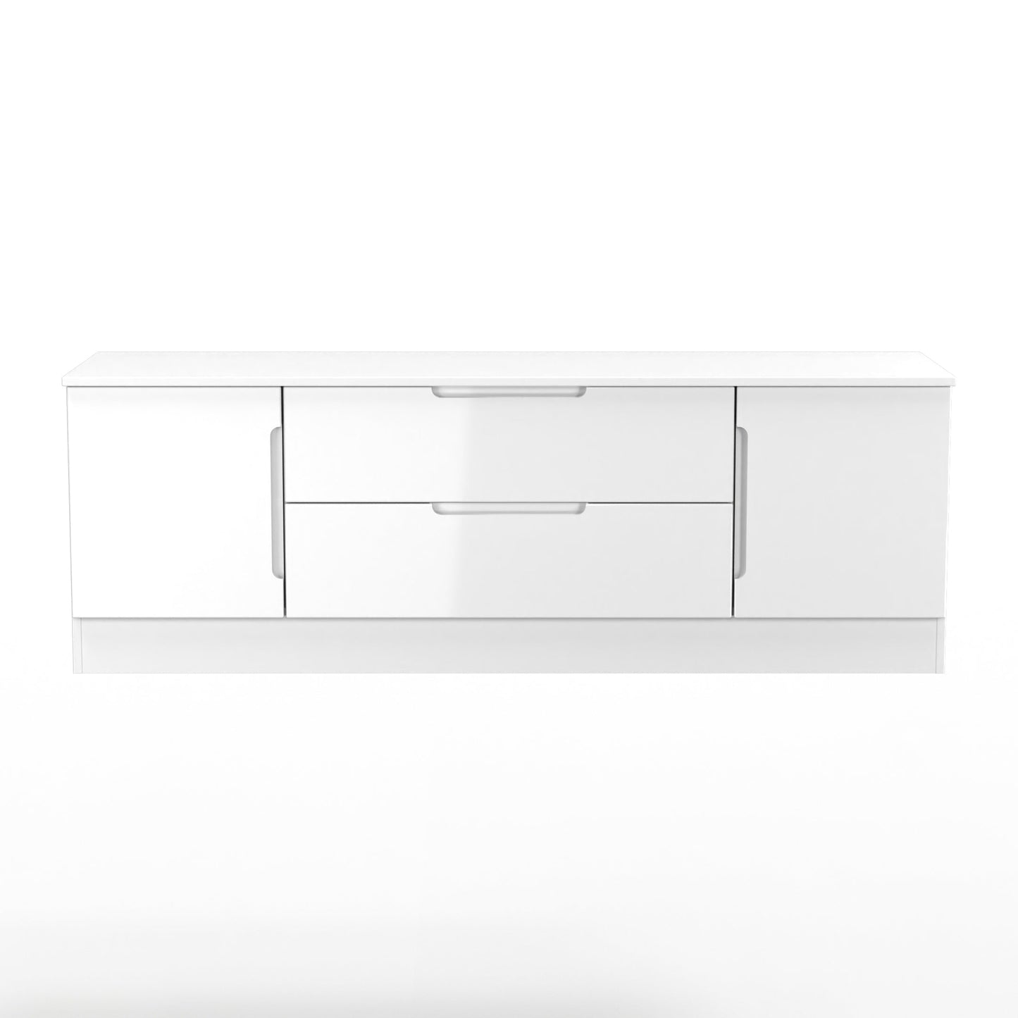 Milan TV Unit White 2 Drawers 2 Doors 144cm