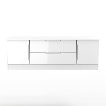 Milan TV Unit White 2 Drawers 2 Doors 144cm
