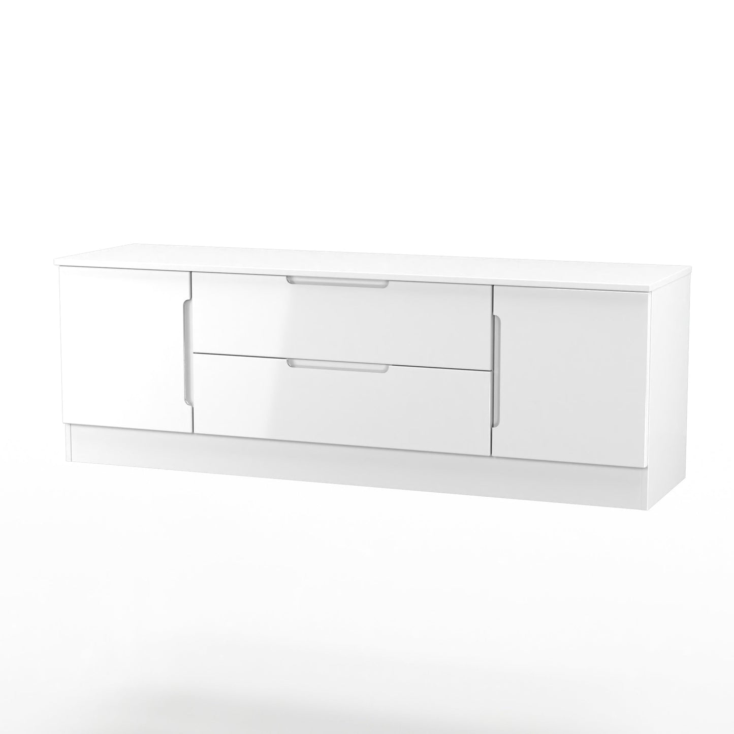 Milan TV Unit White 2 Drawers 2 Doors 144cm