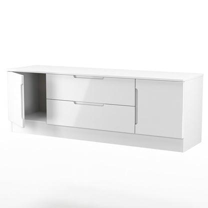Milan TV Unit White 2 Drawers 2 Doors 144cm