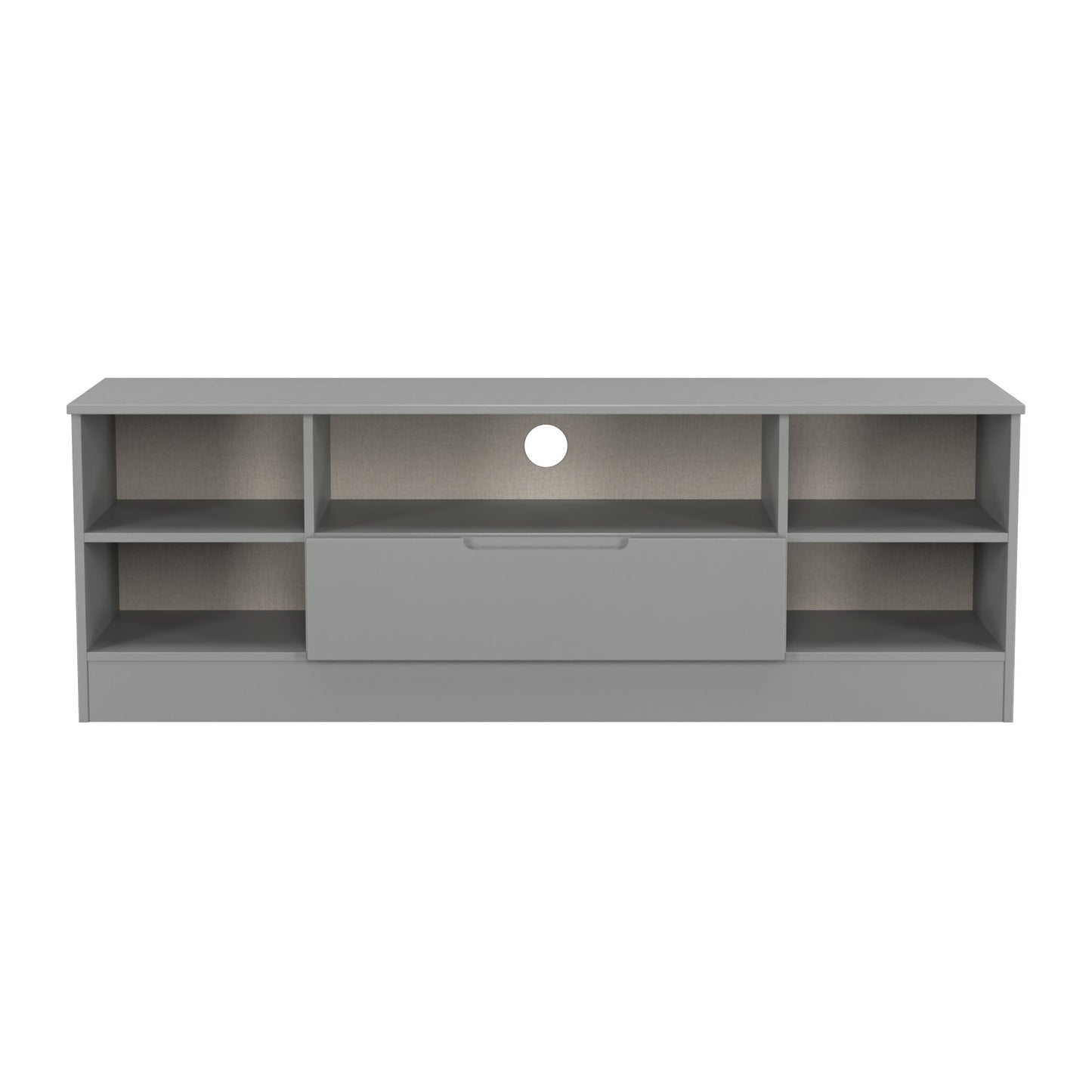Milan TV Unit Grey 5 Shelves 1 Drawer 144cm