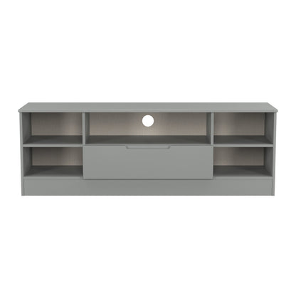 Milan TV Unit Grey 5 Shelves 1 Drawer 144cm