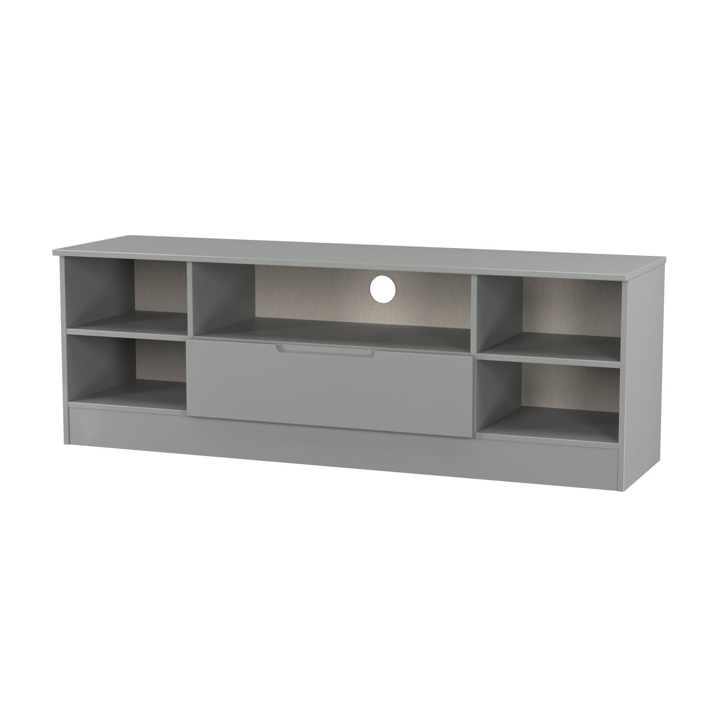 Milan TV Unit Grey 5 Shelves 1 Drawer 144cm