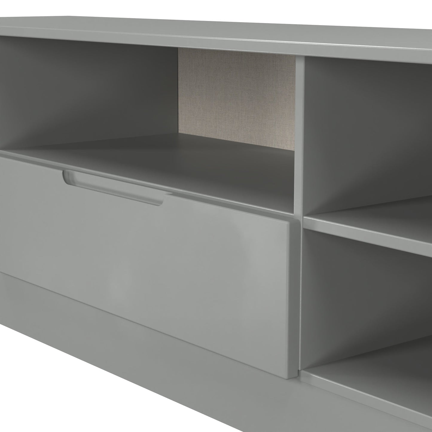 Milan TV Unit Grey 5 Shelves 1 Drawer 144cm