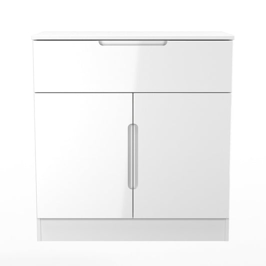 Milan Sideboard White 2 Doors 1 Drawer 79cm