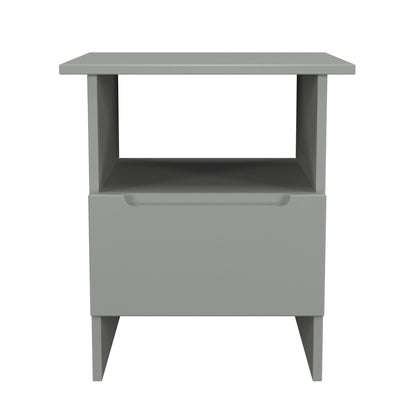 Milan Side Table Grey 1 Shelf 1 Drawer 50cm
